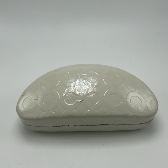 Coach Hard Clamshell Sunglasses Sunglass Case Cream Colored - Picture 4 of 8